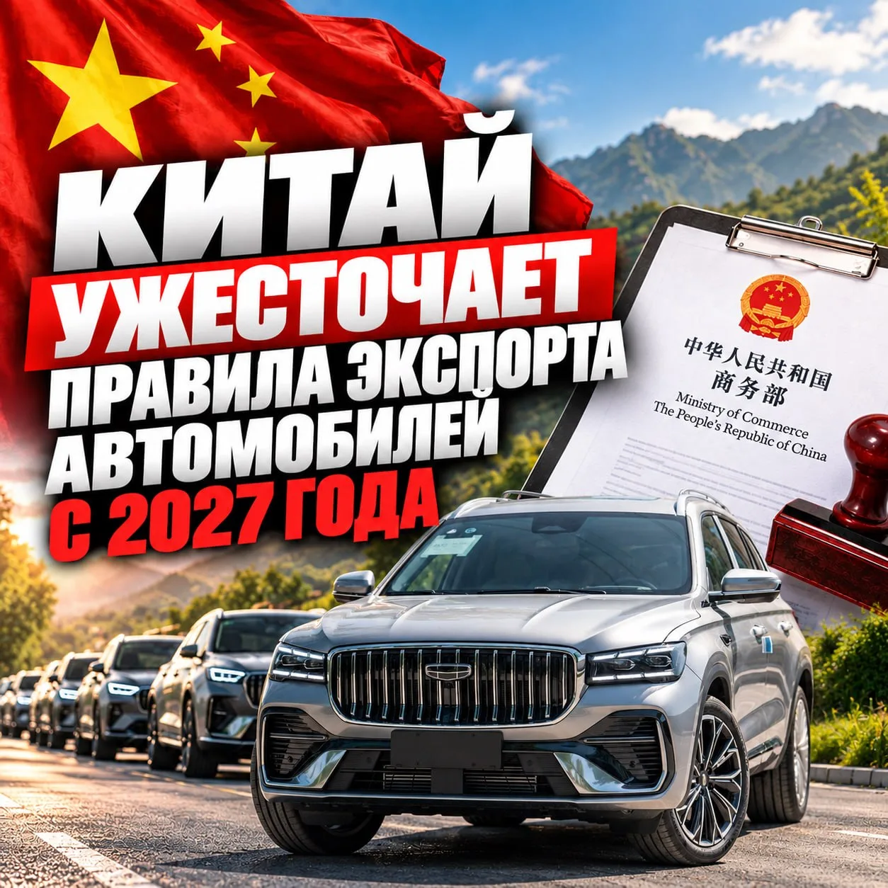 Китай ужесточает правила экспорта автомобилей с 2027 года
